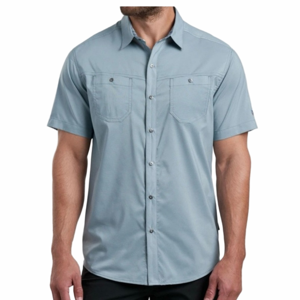 KÜHL Men’s Stealth Short Sleeve Shirt Light Blue Medium
